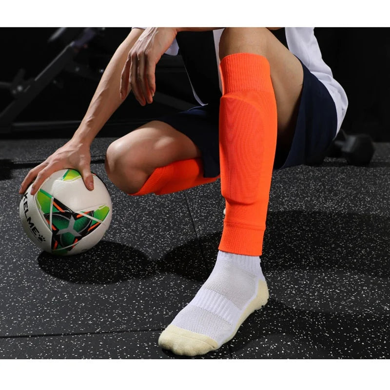Football Calf Protection Socks with Built-in Shin Guards