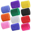 Collection de bracelets de sport colorés et absorbants dans diverses nuances (violet, vert, noir, orange, blanc, etc.)