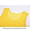 Yellow breathable mesh soccer training vest with a round neck design