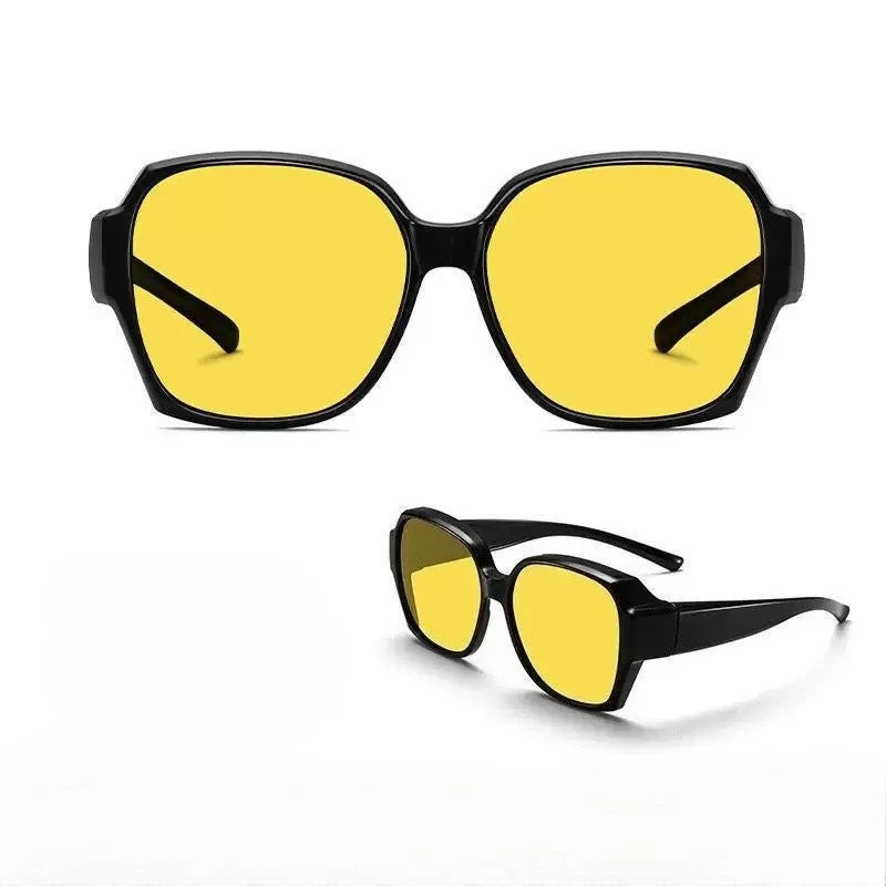 Vintage Oversized UV400 Sunglasses with Fit-Over Design