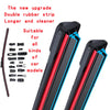 A close-up view of a new upgrade double rubber strip wiper blade for various car models.