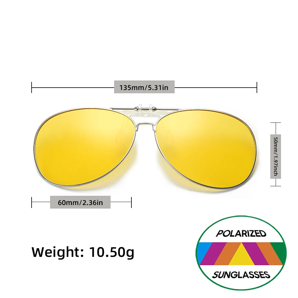 Flip-Up Clip-On Polarized Sunglasses with UV400 Protection
