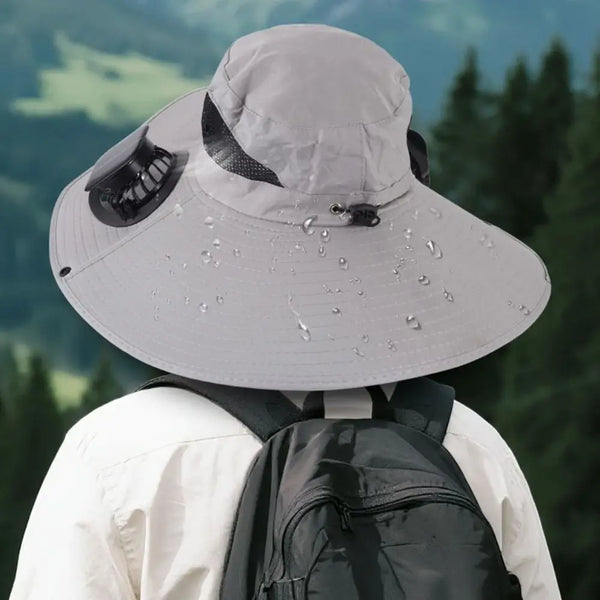 Solar-Powered Cooling Fan Hat with UV Protection