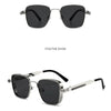 Vintage Steampunk Square Sunglasses with Metal Frame