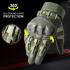 Tactical PU leather finger gloves shown in a close-up view with a 360 degree protection feature.