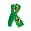 Green arm sleeves featuring the Brazilian flag design with a blue circle and yellow diamond.