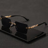 Minimalist Rimless Rectangle Sunglasses for Women and Men