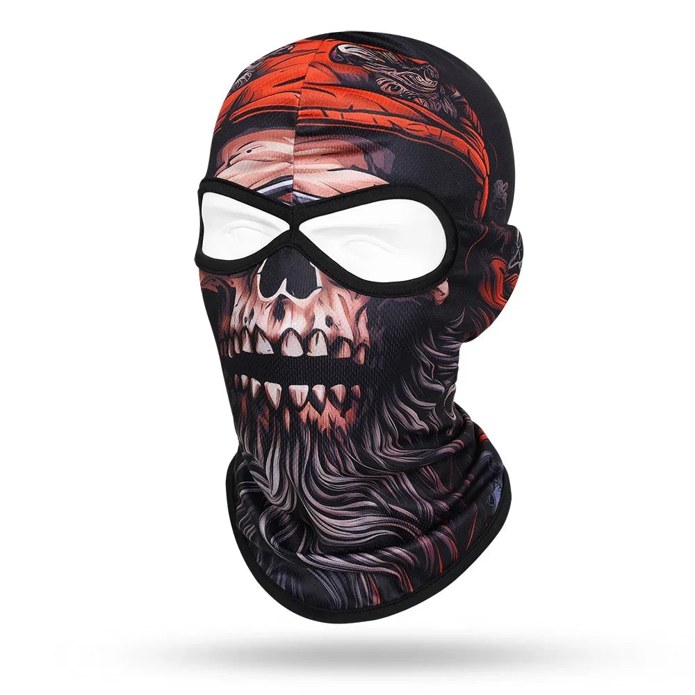 Skull Print Full Face Balaclava for Motorcycle & Outdoor Sports