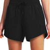 Black women's quick-dry sports running shorts shown on a model.