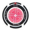 A precision golf ball marker and slope meter with a circular scale showing up hill and down hill directions.