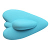 A light blue, contoured pelvic floor muscle trainer device.