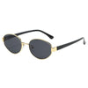 Retro Oval Metal Sunglasses with UV400 Protection
