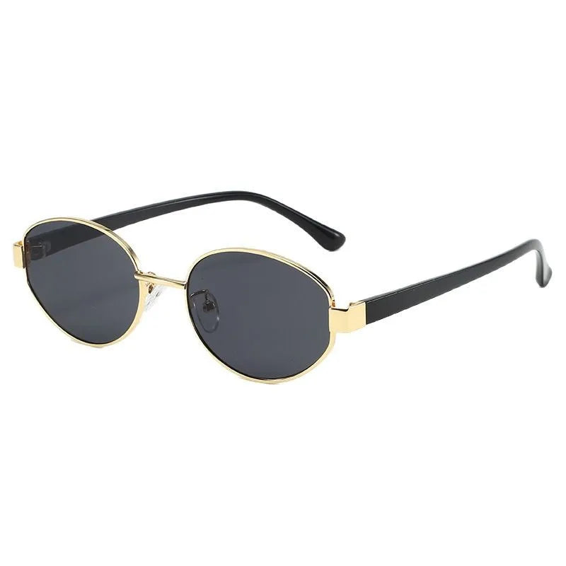 Retro Oval Metal Sunglasses with UV400 Protection