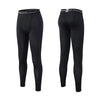 Black men's compression leggings shown from the front, highlighting athletic training wear.