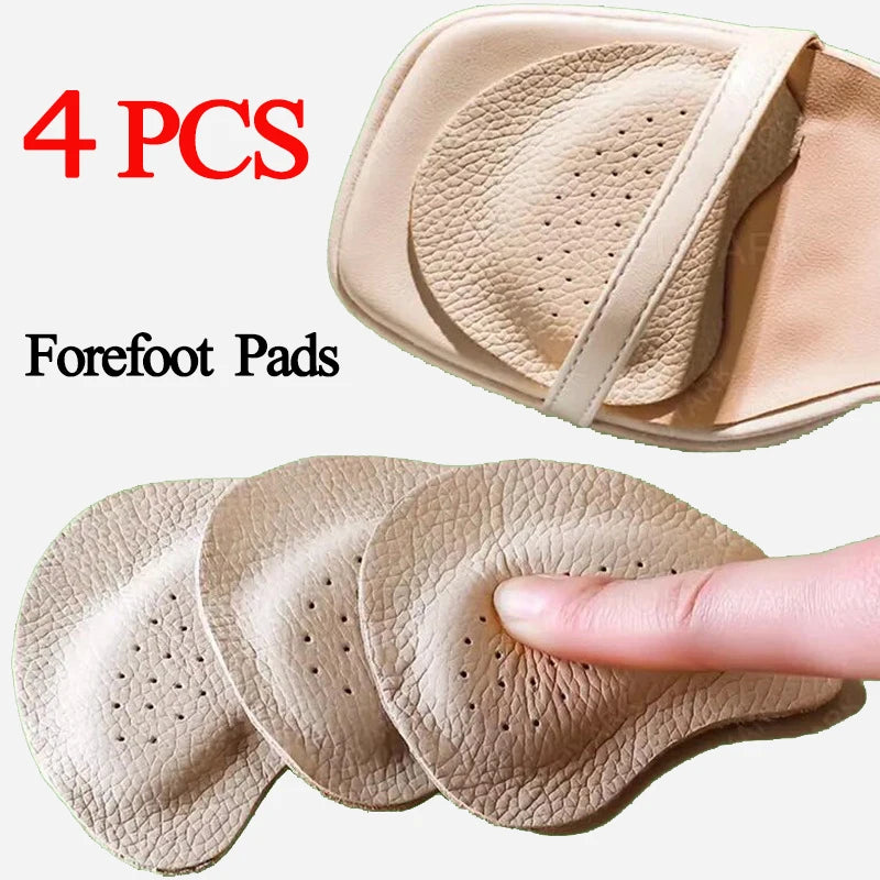 Four beige anti-slip forefoot pads for high heels