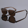 Retro Square Sunglasses with Rivet Accents for Men