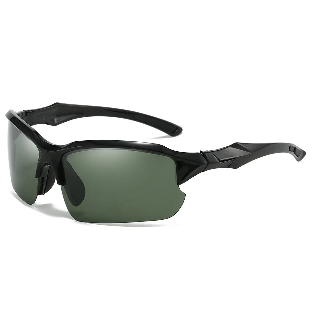 Polarized Half-Frame Sport Sunglasses with Anti-Glare Lenses