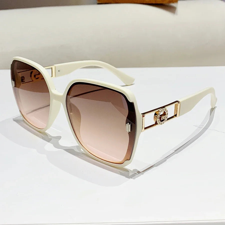 Oversized Square Sunglasses with Gradient Lenses