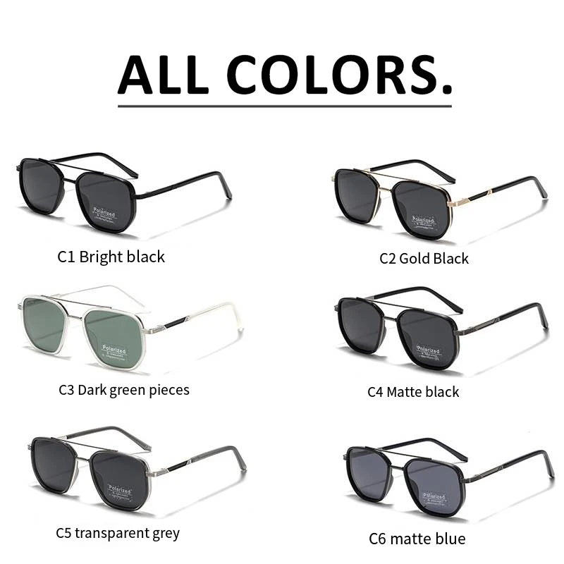 Classic Square-Frame Sunglasses with UV400 Protection
