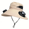 Solar-Powered Cooling Fan Hat with UV Protection