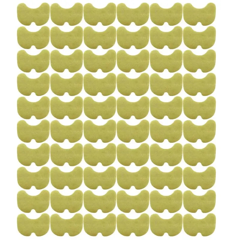 A grid of light green acupuncture heat patches designed for knee relief.