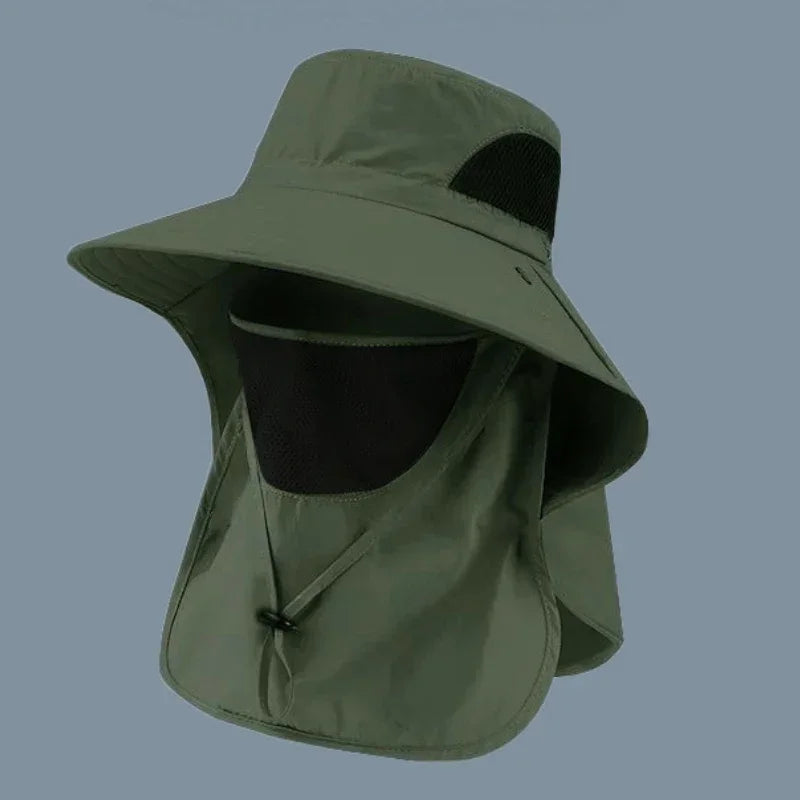 UPF 50+ Wide Brim Sun Hat with Detachable Face Mask
