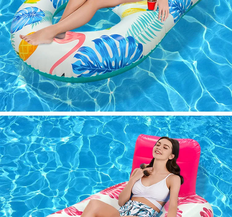 Striped Inflatable Pool Hammock for Adults