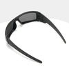 Black polarized cycling and driving sunglasses viewed from above