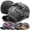 Vintage Washed Cotton Baseball Cap with Embroidered Cow Head