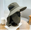 Wide Brim Bucket Hat with Neck Protection