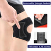 Black removable sponge gaskets on an adjustable knee brace showing thickness and fit.