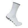 White performance sports gripping socks shown in a full view.