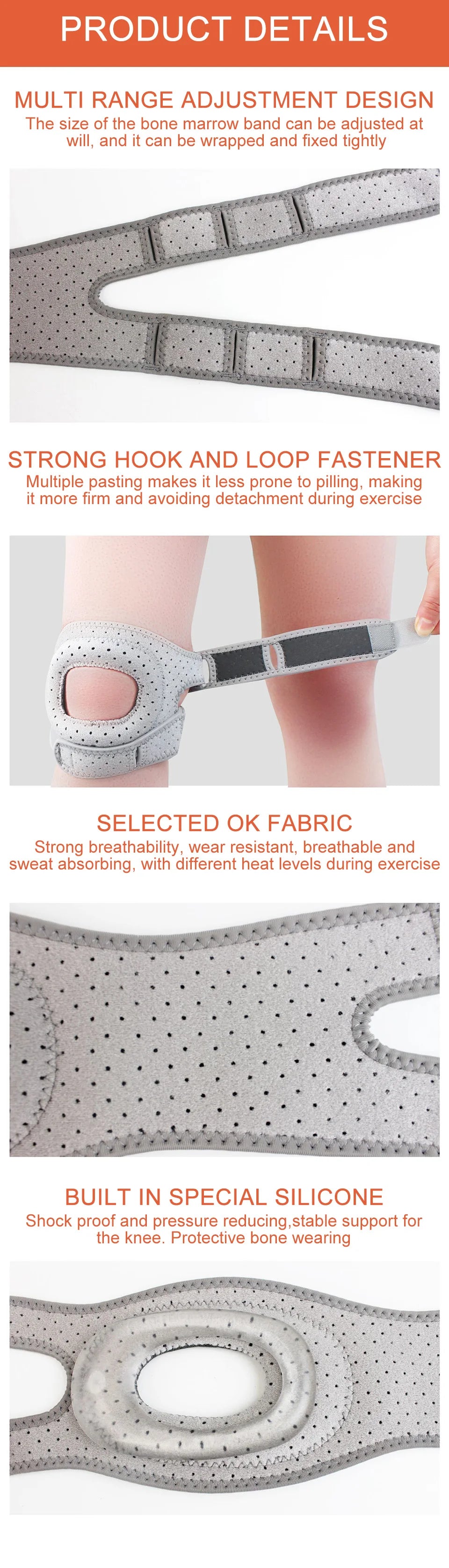 Knee Compression Sleeve with Silicone Patella Support