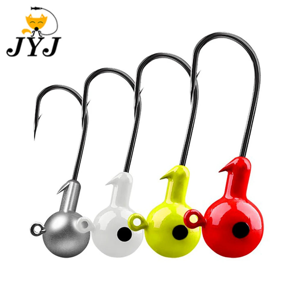 Colorful Fishing Jig Head Hooks with Soft Lure Compatibility