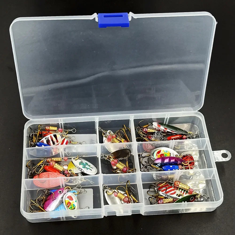 Metal Spinner Fishing Lure Kit (30 Pieces)