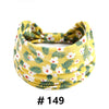 Bandeau en coton stretch à motif floral jaune boho, noué en nœud