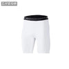 White compression leggings with black waistband for athletic training