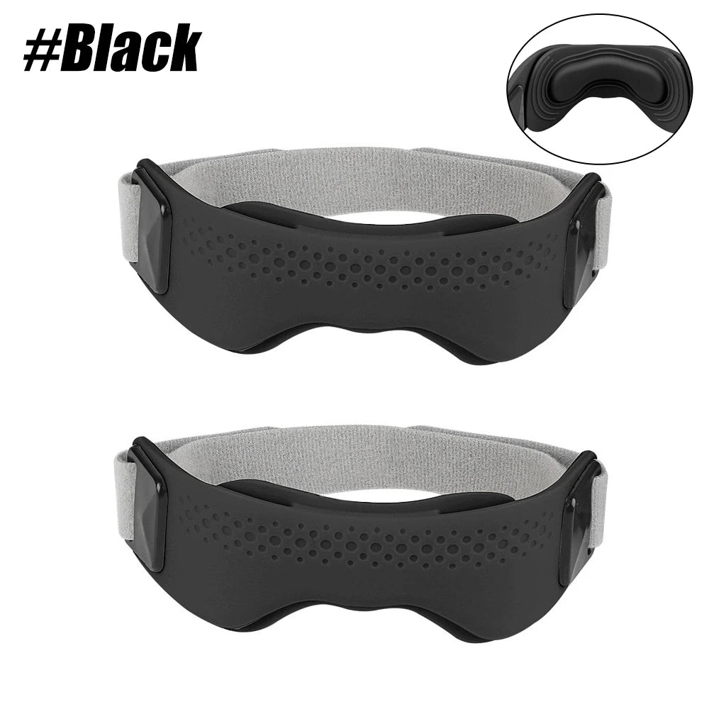 Black anatomical knee patella support strap shown in two views.