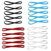 A pack of five elastic silicone sports headbands in black, blue, and red colors.