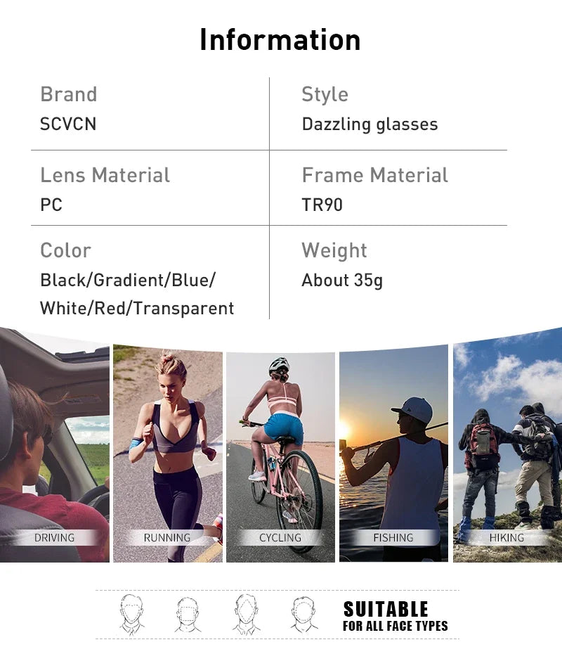 Photochromic Cycling Sunglasses with UV400 Protection