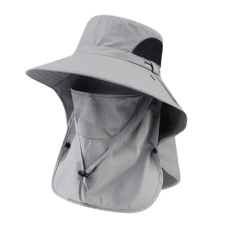 UPF 50+ Wide Brim Sun Hat with Detachable Face Mask