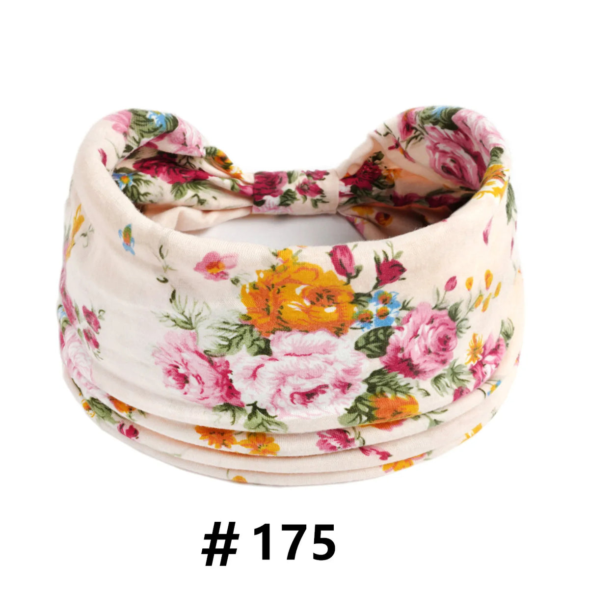 Bandeau en coton stretch floral bohème rose avec roses roses et jaunes