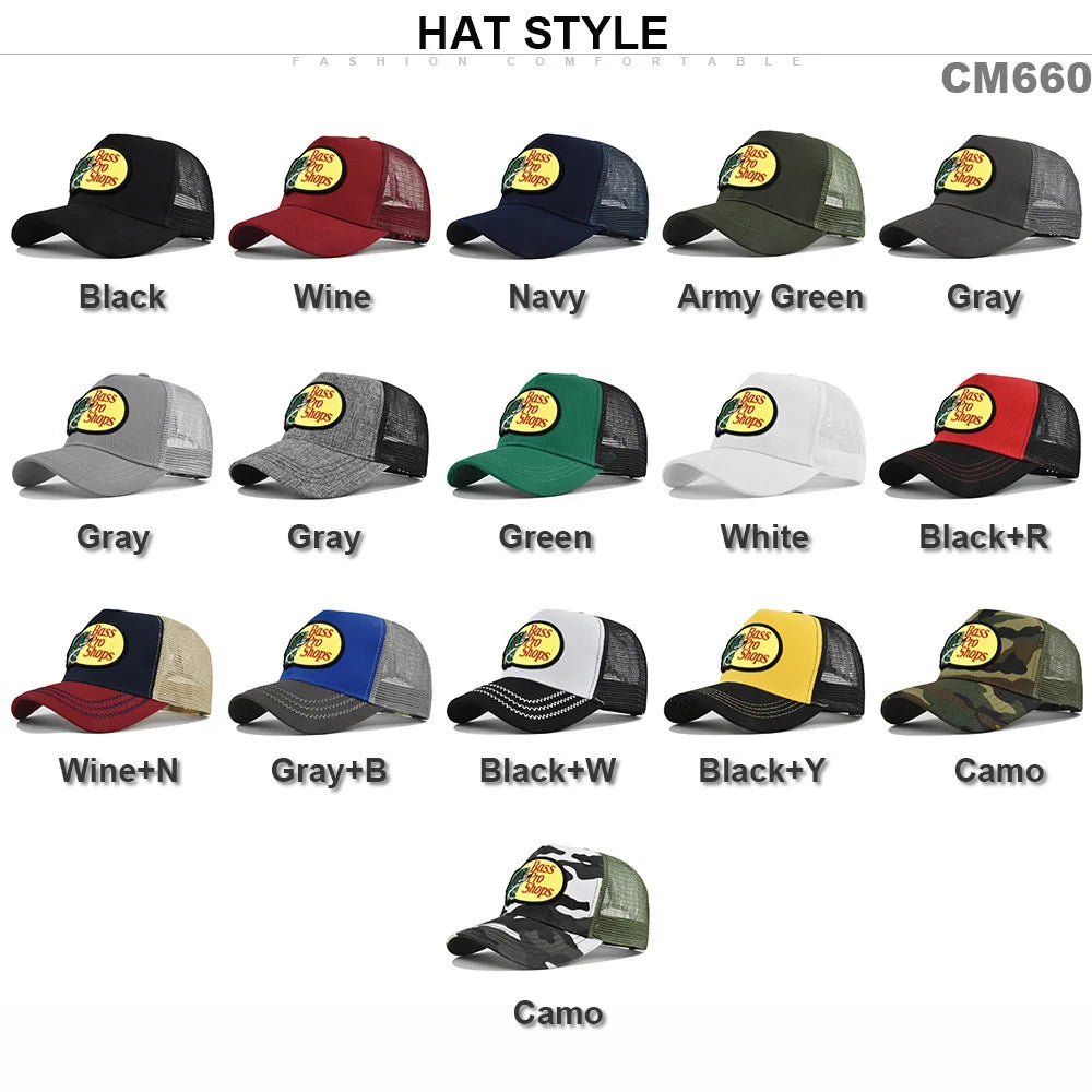 Breathable Mesh Baseball Cap with Adjustable Strap