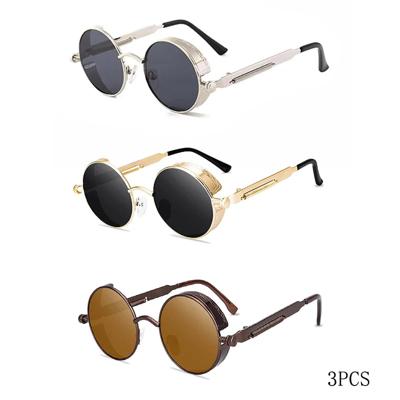 Classic Round Metal Frame Sunglasses with UV400 Protection