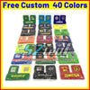Un set de 40 pulseras deportivas de algodón personalizadas y de varios colores y diseños.