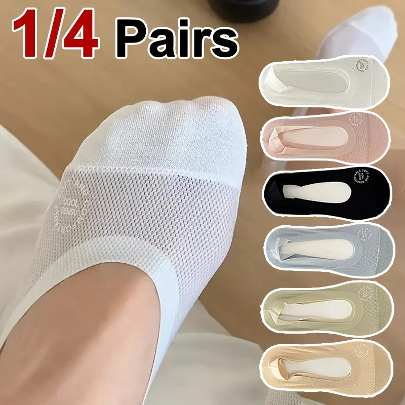 Women's Invisible Low-Cut Socks with Silicone Grip