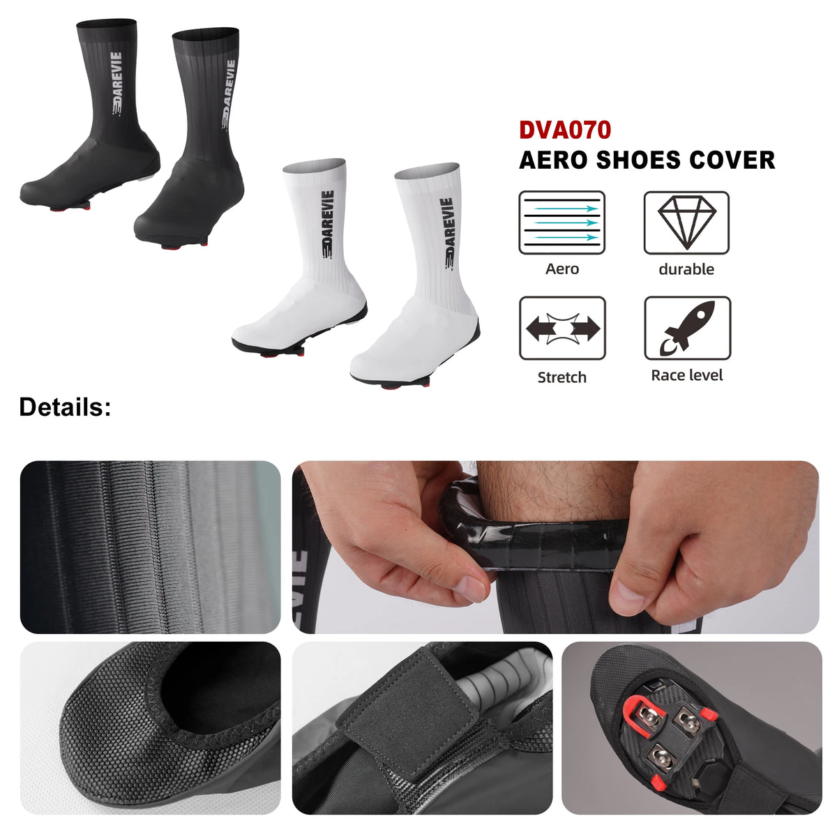 Aero Cycling Shoe Covers with Windproof, Water-Resistant Design