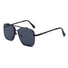Gafas de metal cuadradas clásicas con montura negra y lentes oscuros