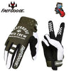 A pair of green and white FastGoose full-finger motocross and off-road cycling gloves shown for sale.