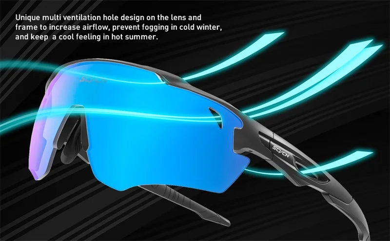 Polarized Sport Sunglasses with 3 Interchangeable Lenses
